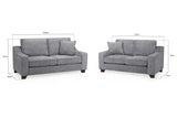 Nebraska Sofa 3+2 Set In Slate