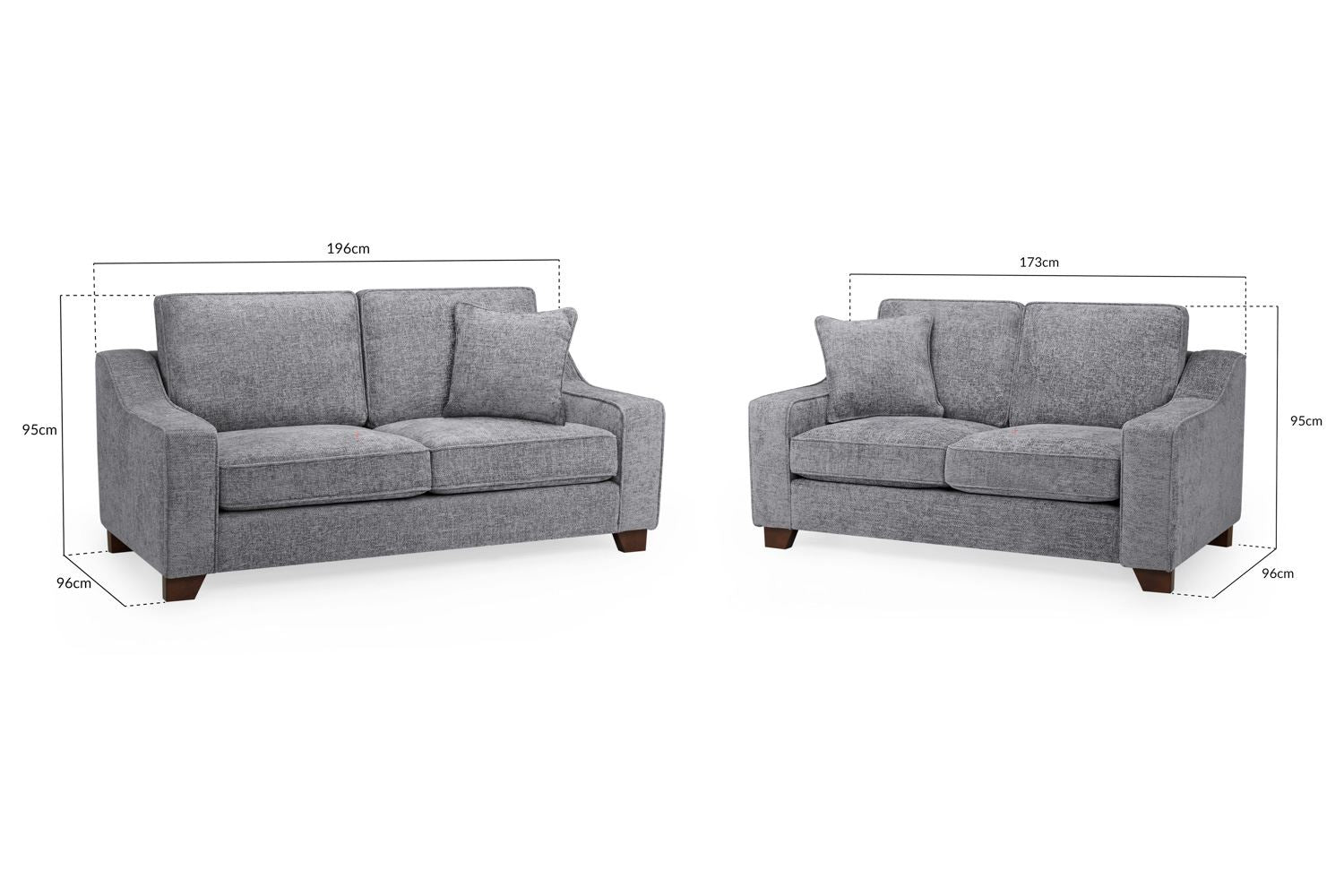 Nebraska Sofa 3+2 Set In Slate