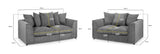 Harley Jumbo Sofa 3+2 Set In Grey