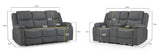 Harald Electric Recliner Sofa 3+2 Seater in Graphite