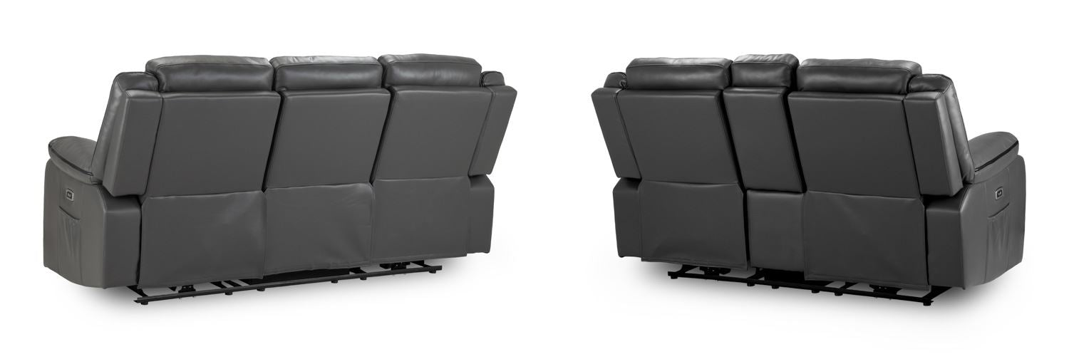 Harald Electric Recliner Sofa 3+2 Seater In Grey