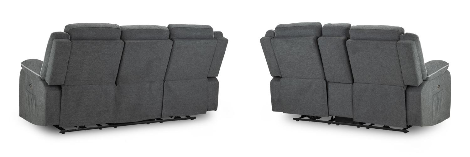 Harald Electric Recliner Sofa 3+2 Seater in Graphite