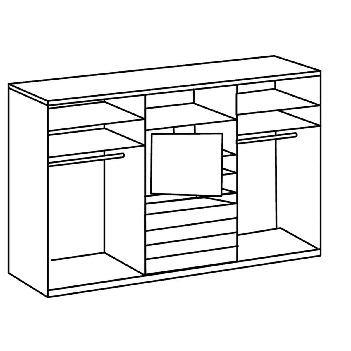 Malvern 300cm Sliding Door Wardrobe in White and Oak - image 6