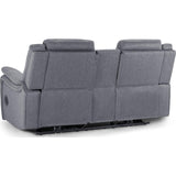 Galaxy Tech Recliner Fabric 2 Seater In Grey
