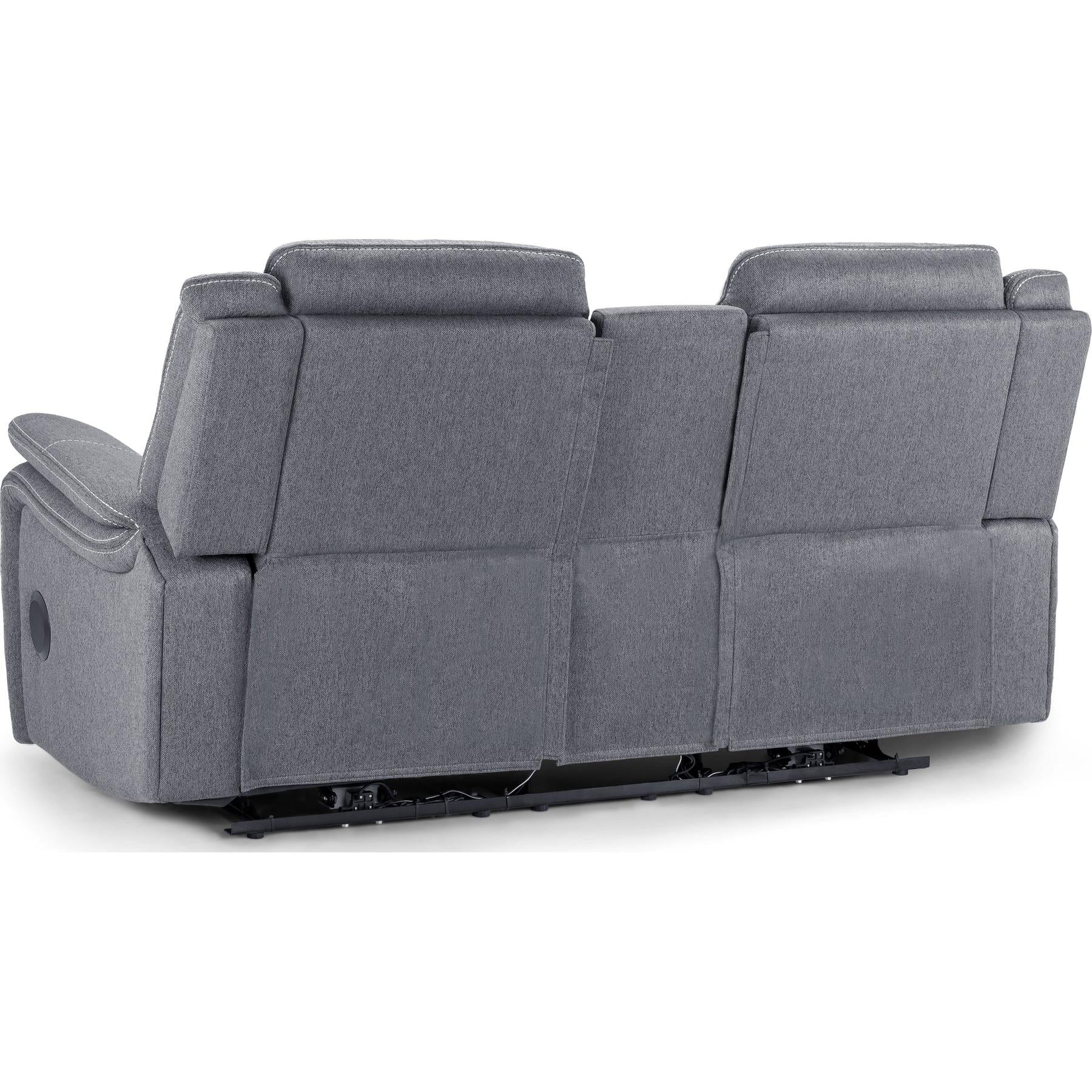 Galaxy Tech Recliner Fabric 2 Seater In Grey