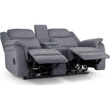 Galaxy Tech Recliner Fabric 2 Seater In Grey