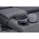 Galaxy Tech Recliner Fabric 2 Seater In Grey
