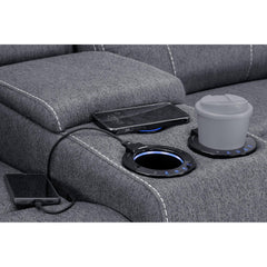 Galaxy Tech Recliner Fabric 2 Seater - Grey