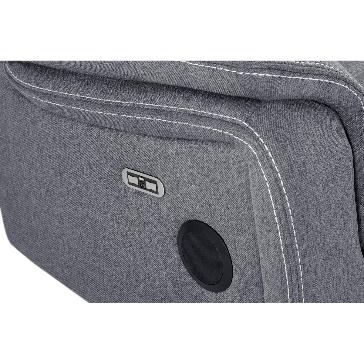 Galaxy Tech Recliner Fabric 2 Seater In Grey