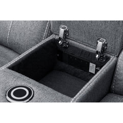 Galaxy Tech Recliner Fabric 2 Seater - Grey