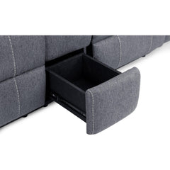 Galaxy Tech Recliner Fabric 2 Seater - Grey