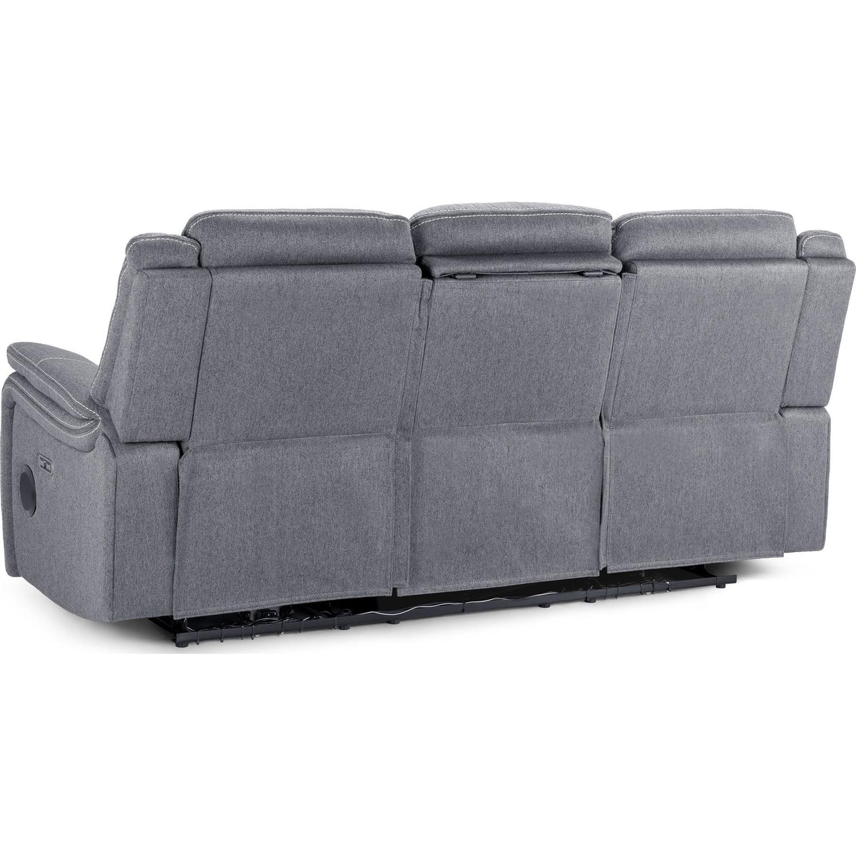 Galaxy Tech Recliner Fabric 3 Seater In Grey