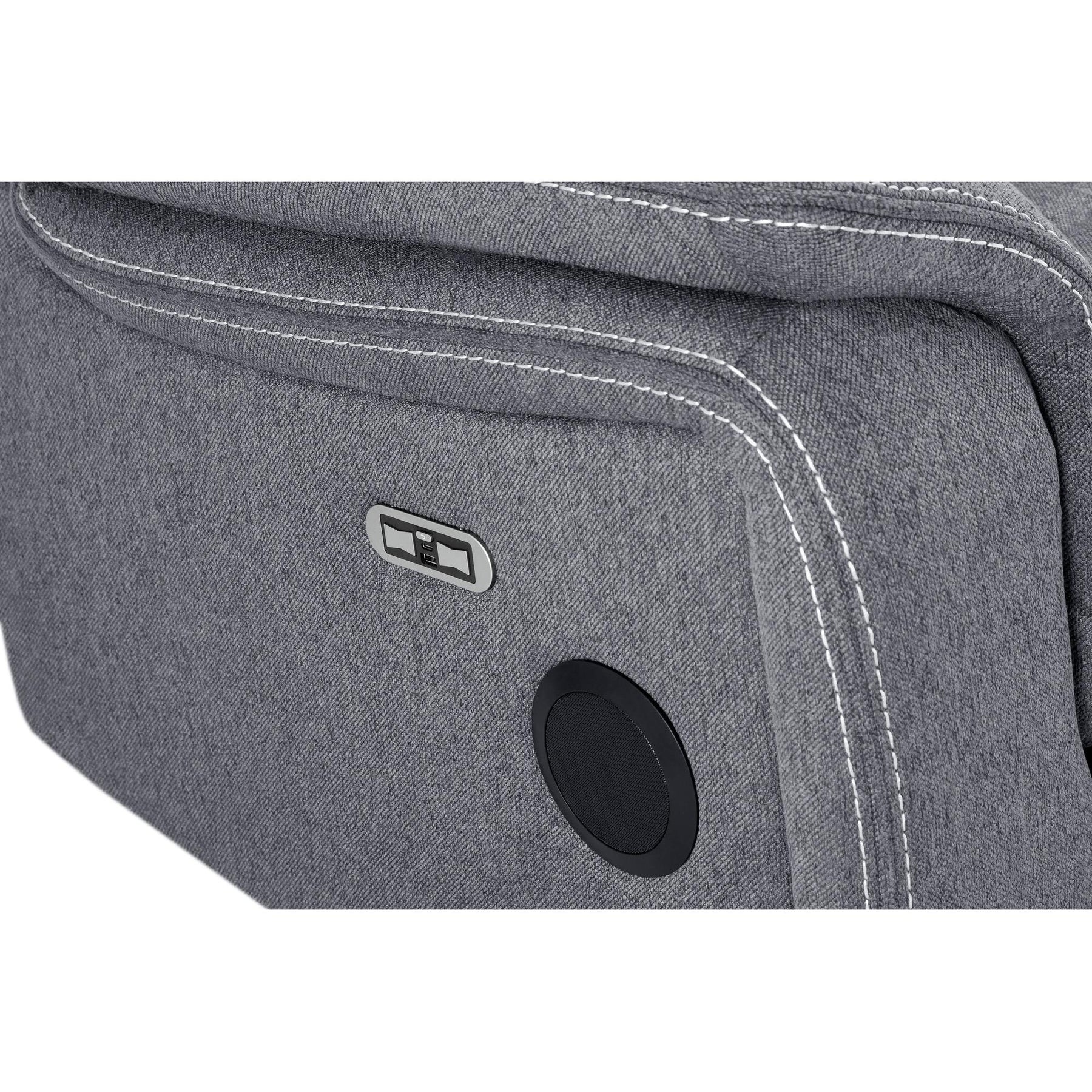 Galaxy Tech Recliner Fabric 3 Seater In Grey