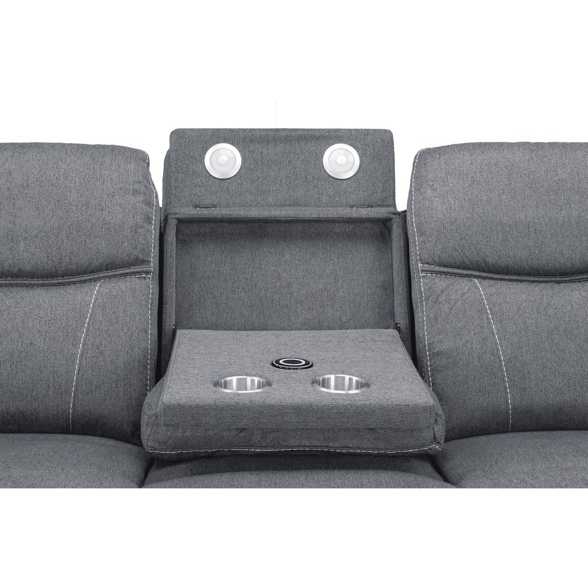 Galaxy Tech Recliner Fabric 3 Seater In Grey