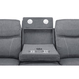 Galaxy Tech Recliner Fabric 3 Seater In Grey