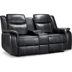 Galaxy Tech Recliner Leather 2 Seater Sofa