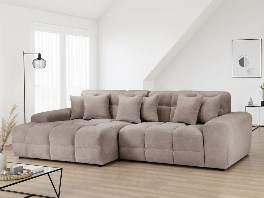 Bamburgh Latte Quilted Left Hand Facing Corner Sofa