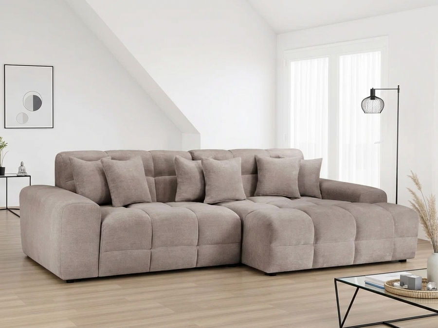 Bamburgh Latte Quilted Right Hand Facing Corner Sofa