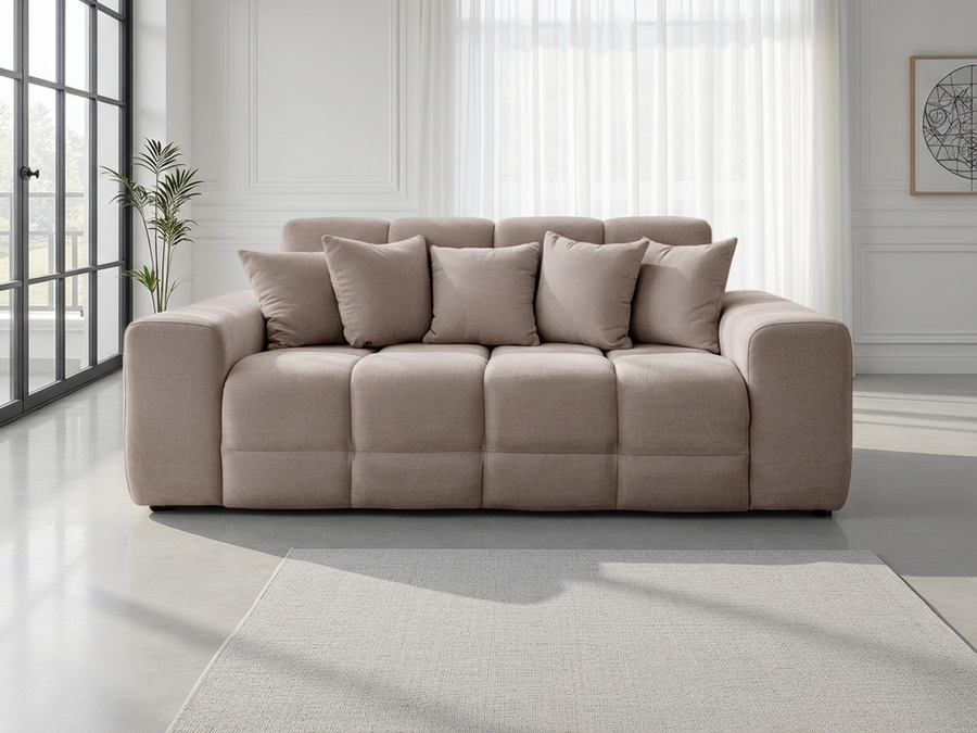 Bamburgh Latte Quilted 3 Seater Sofa