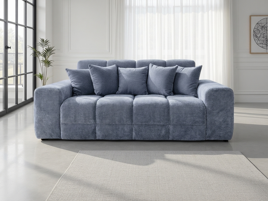 Bamburgh Grey Quilted 3 Seater Sofa