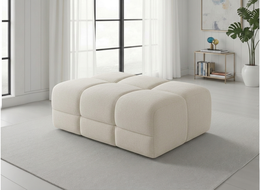 Bamburgh Natural Quilted Footstool