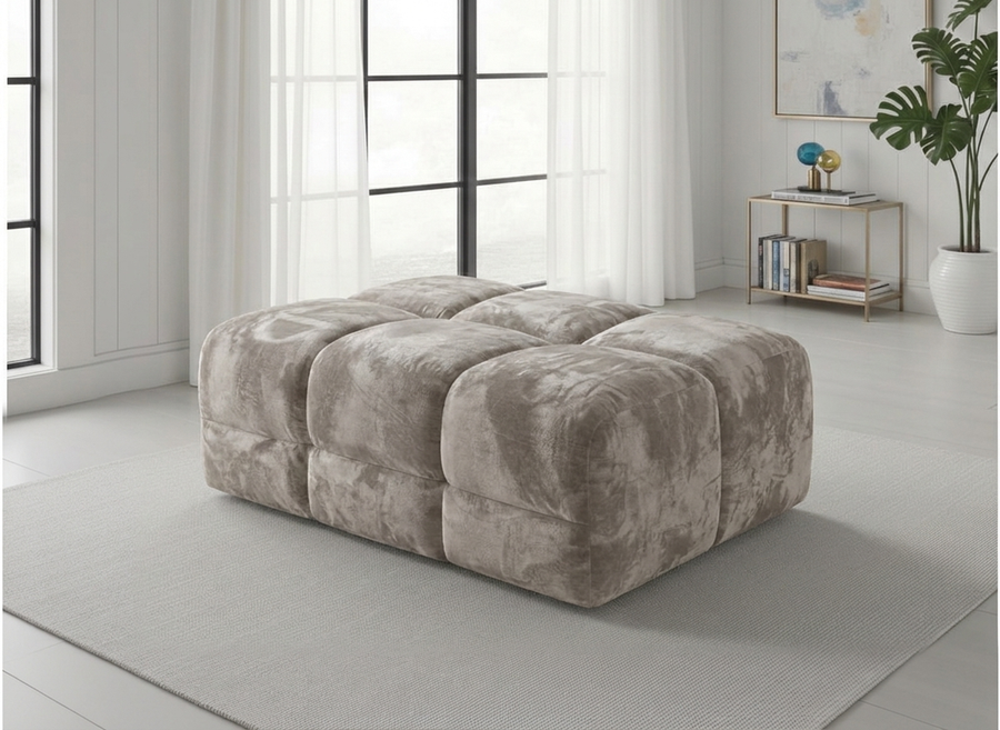 Bamburgh Mocha Quilted Footstool