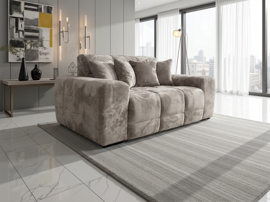 Bamburgh Mocha Quilted 2 Seater Sofa