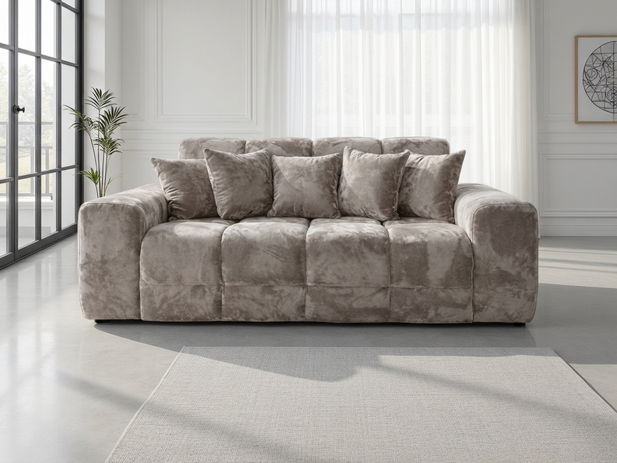Bamburgh Mocha Quilted 3 Seater Sofa