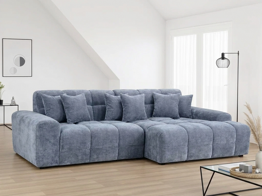 Bamburgh Grey Quilted Right Hand Facing Corner Sofa
