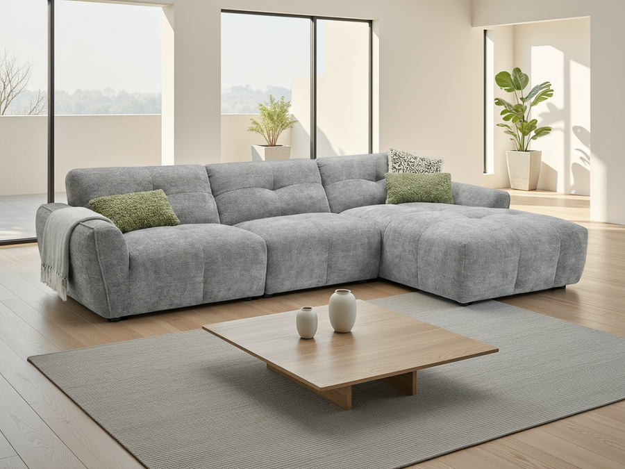 Ambleside Grey Right Hand Facing Chaise Corner Sofa