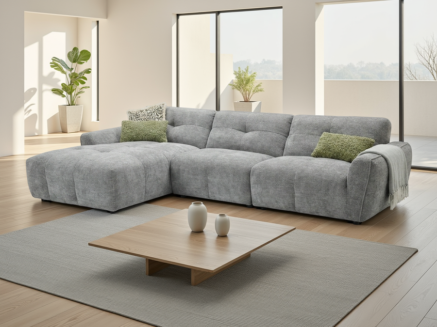 Ambleside Grey Left Hand Facing Chaise Corner Sofa
