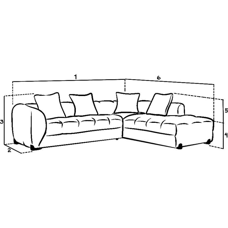 Genoa Sofa Charcoal Right Hand Corner