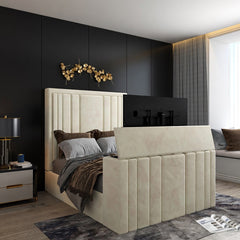 Atom Upholstered Soft Velvet TV Bespoke Bed Frame