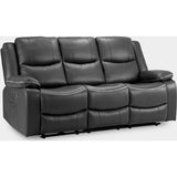 Harald Electric Recliner Sofa Black 3 Seater