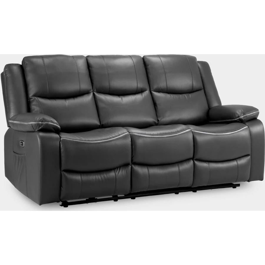 Harald Electric Recliner Sofa Black 3 Seater