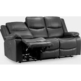 Harald Electric Recliner Sofa Black 3 Seater
