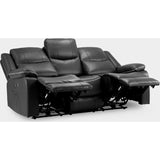 Harald Electric Recliner Sofa Black 3 Seater