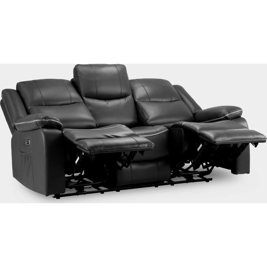 Harald Electric Recliner Sofa Black 3 Seater