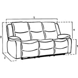 Harald Electric Recliner Sofa Grey 3 Seater