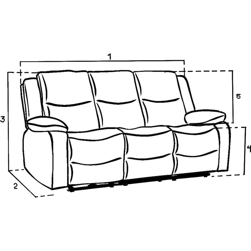 Harald Electric Recliner Sofa Black 3 Seater
