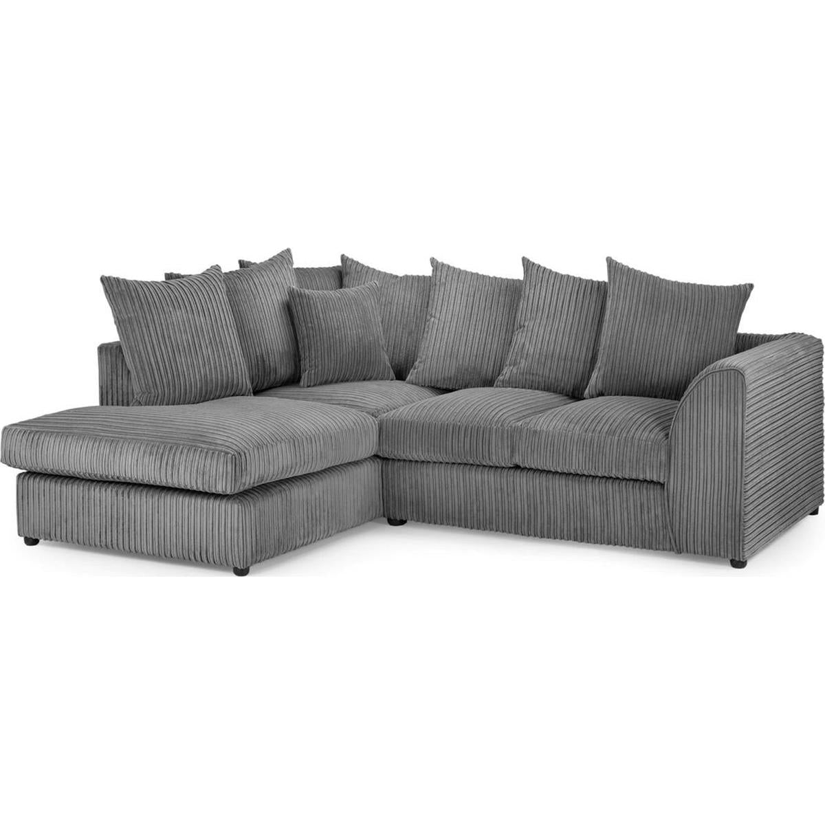 Harley Jumbo Grey Left Hand Facing Corner Sofa