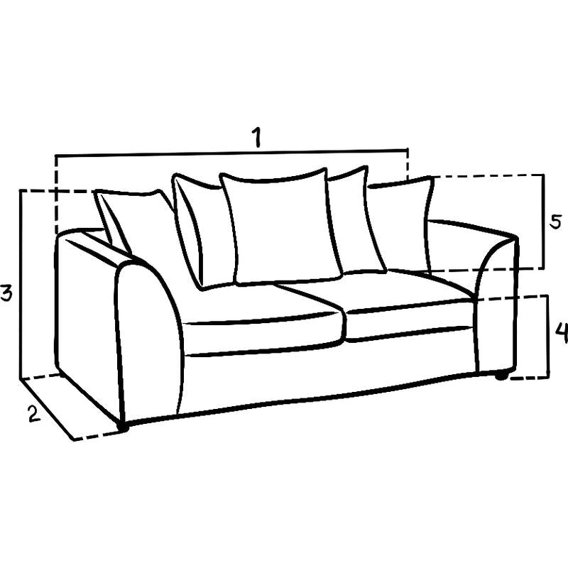 Harley Jumbo Sofa Grey 3 Seater