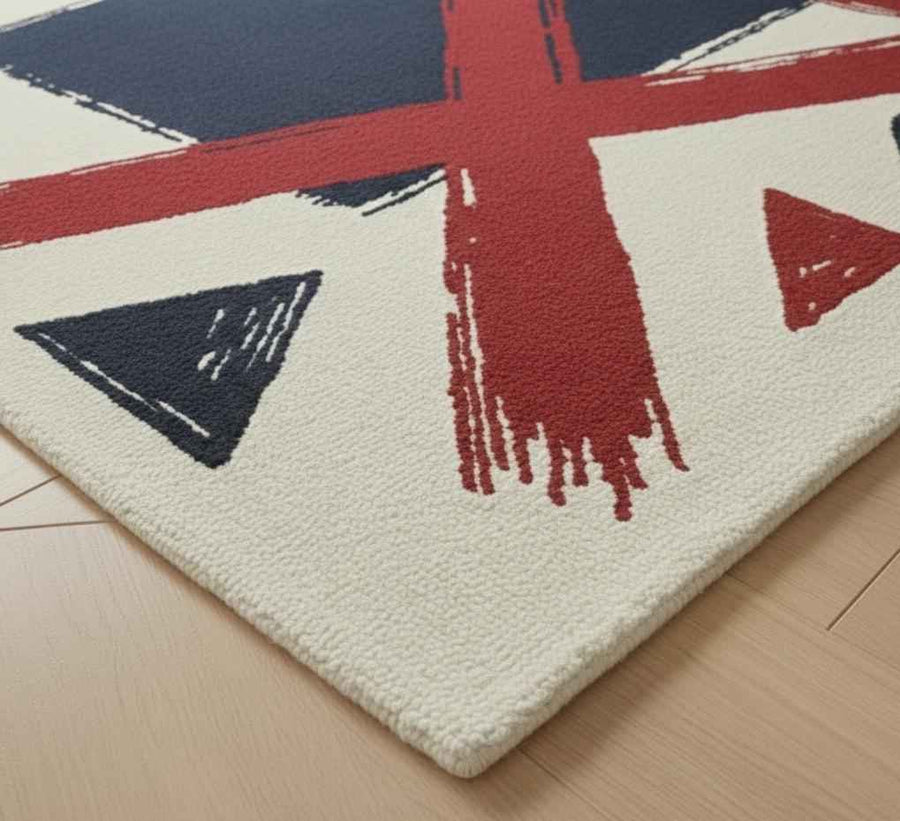 Modern Geometric Wool Rug – Hand Tufted Designer Living Room Rug