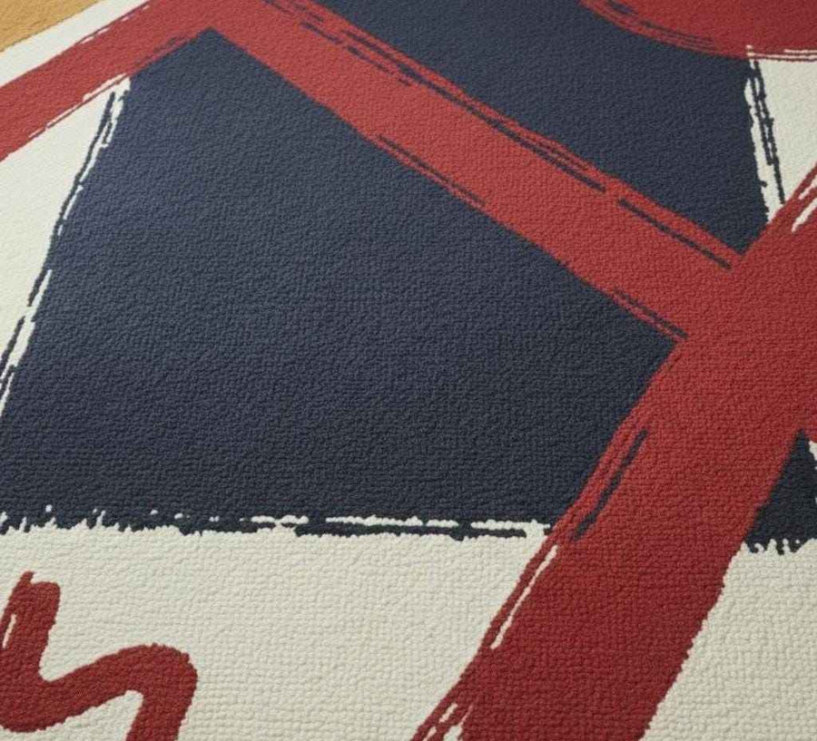 Modern Geometric Wool Rug – Hand Tufted Designer Living Room Rug