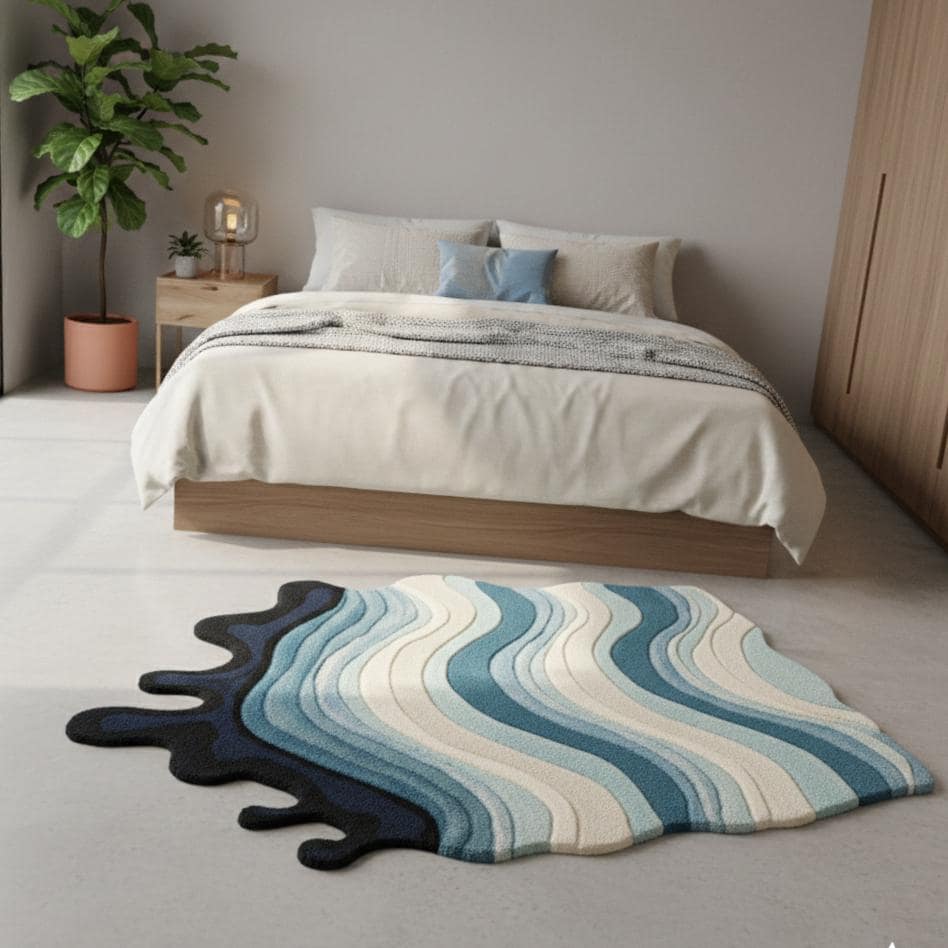 Blue Coastal Wool Rug – Hand Tufted Kids' Ocean Bedroom Rug – image 7