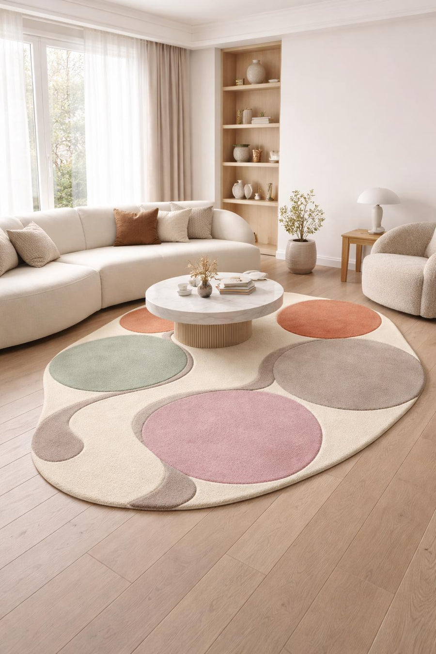 Geometric Designer Wool Rug – Hand Tufted Custom Shape Rug – image 5