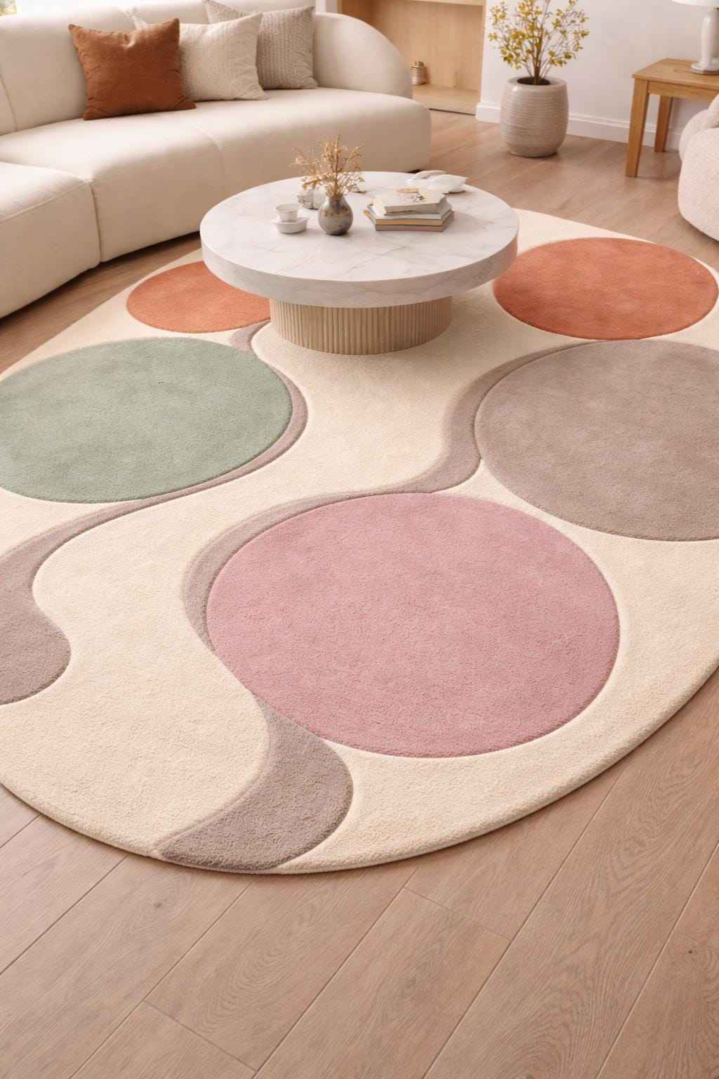 Geometric Designer Wool Rug – Hand Tufted Custom Shape Rug