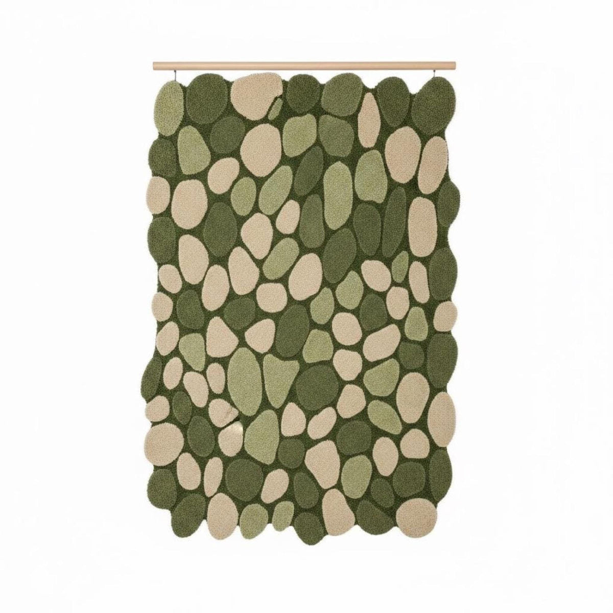Moss Green Pebble Rug – Hand Tufted Organic Shape Wool Rug – image 2