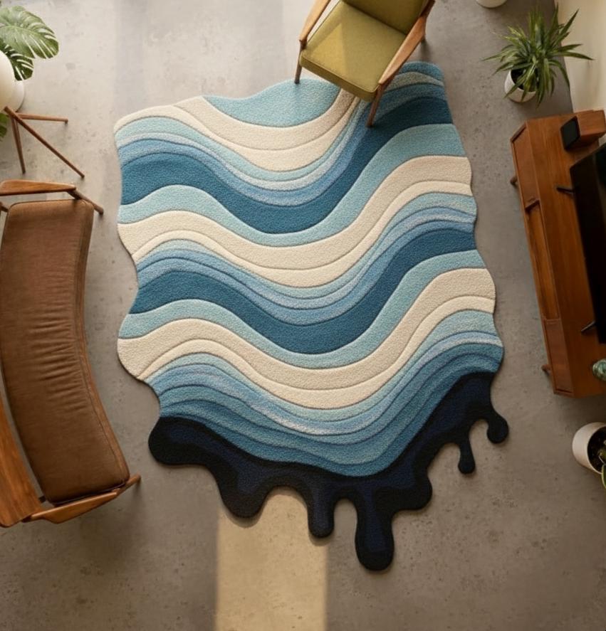 Blue Coastal Wool Rug – Hand Tufted Kids' Ocean Bedroom Rug – image 5