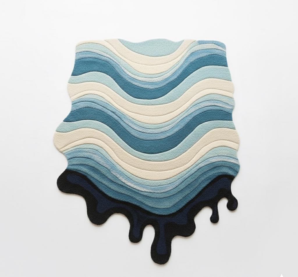 Blue Coastal Wool Rug – Hand Tufted Kids' Ocean Bedroom Rug – image 1
